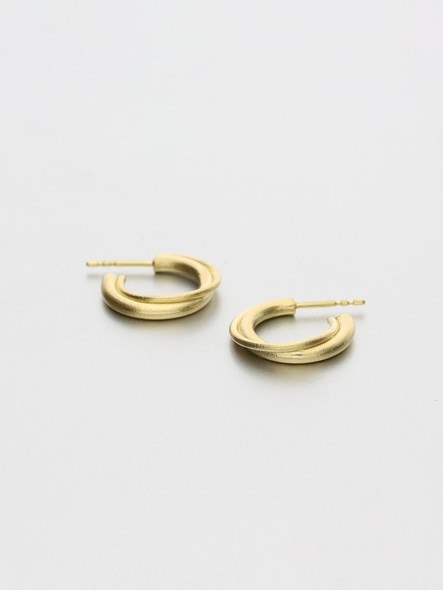 All time 16mm double hoop Earrings, Yellow Gold