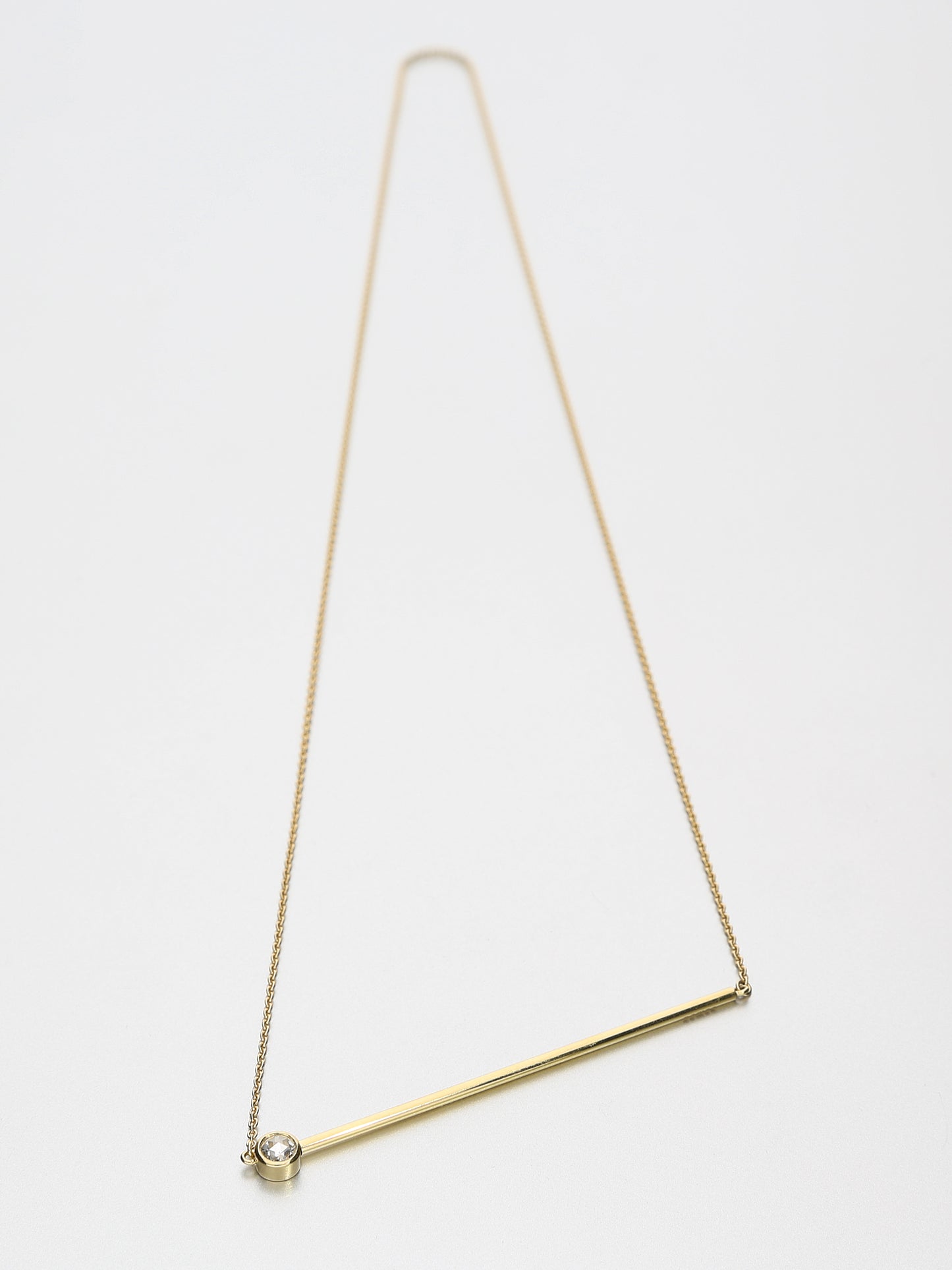 Abacus rose cut Diamond Necklace, Yellow gold with a white rose cut diamond