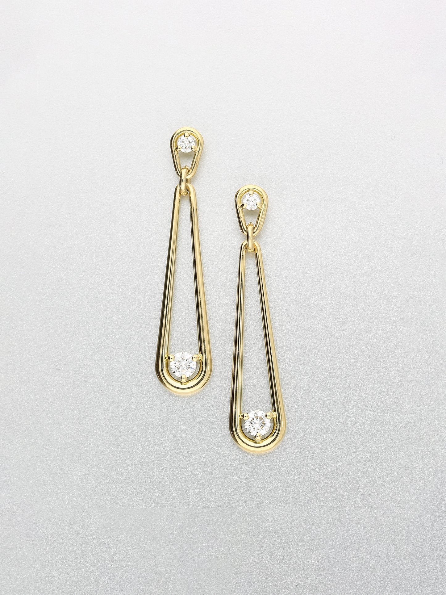 Donna Diamond Drop Earrings, Yellow Gold