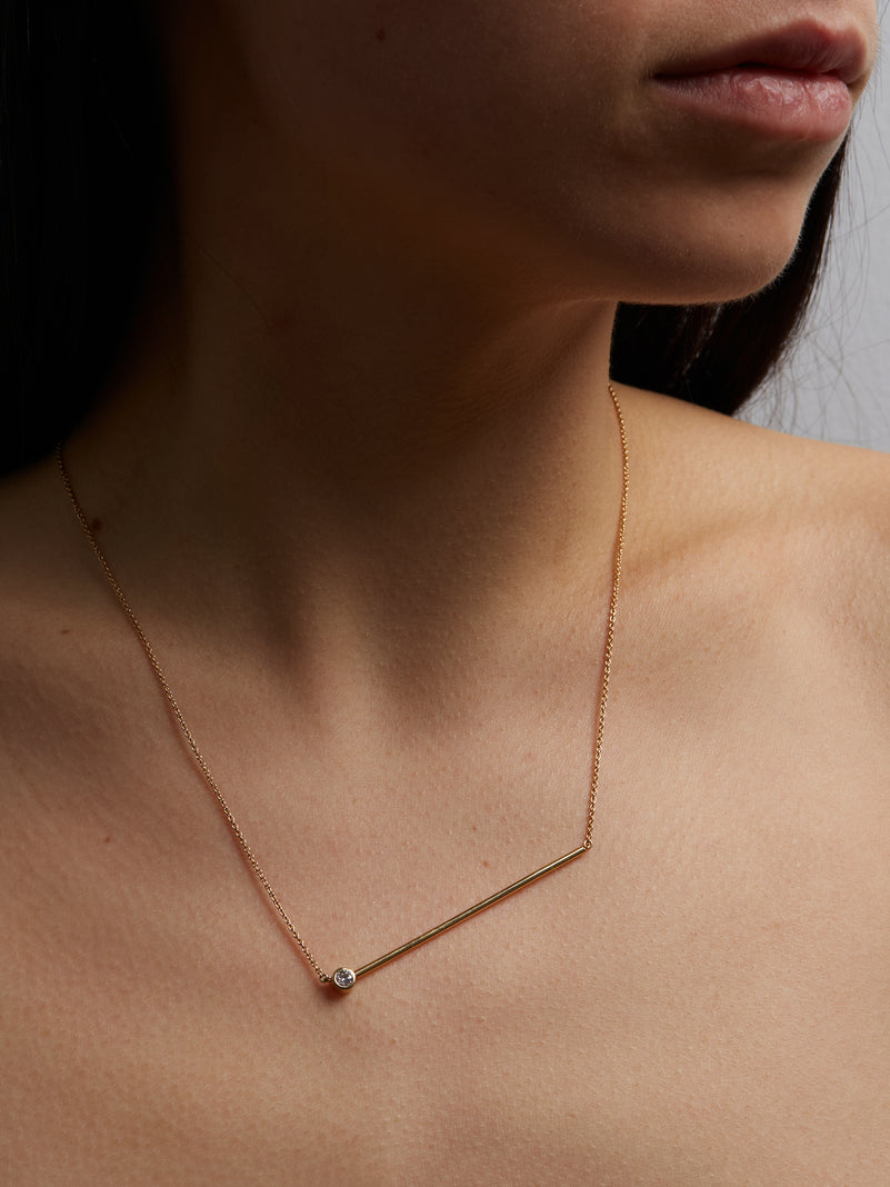 Abacus medium brilliant diamond Necklace, Yellow gold