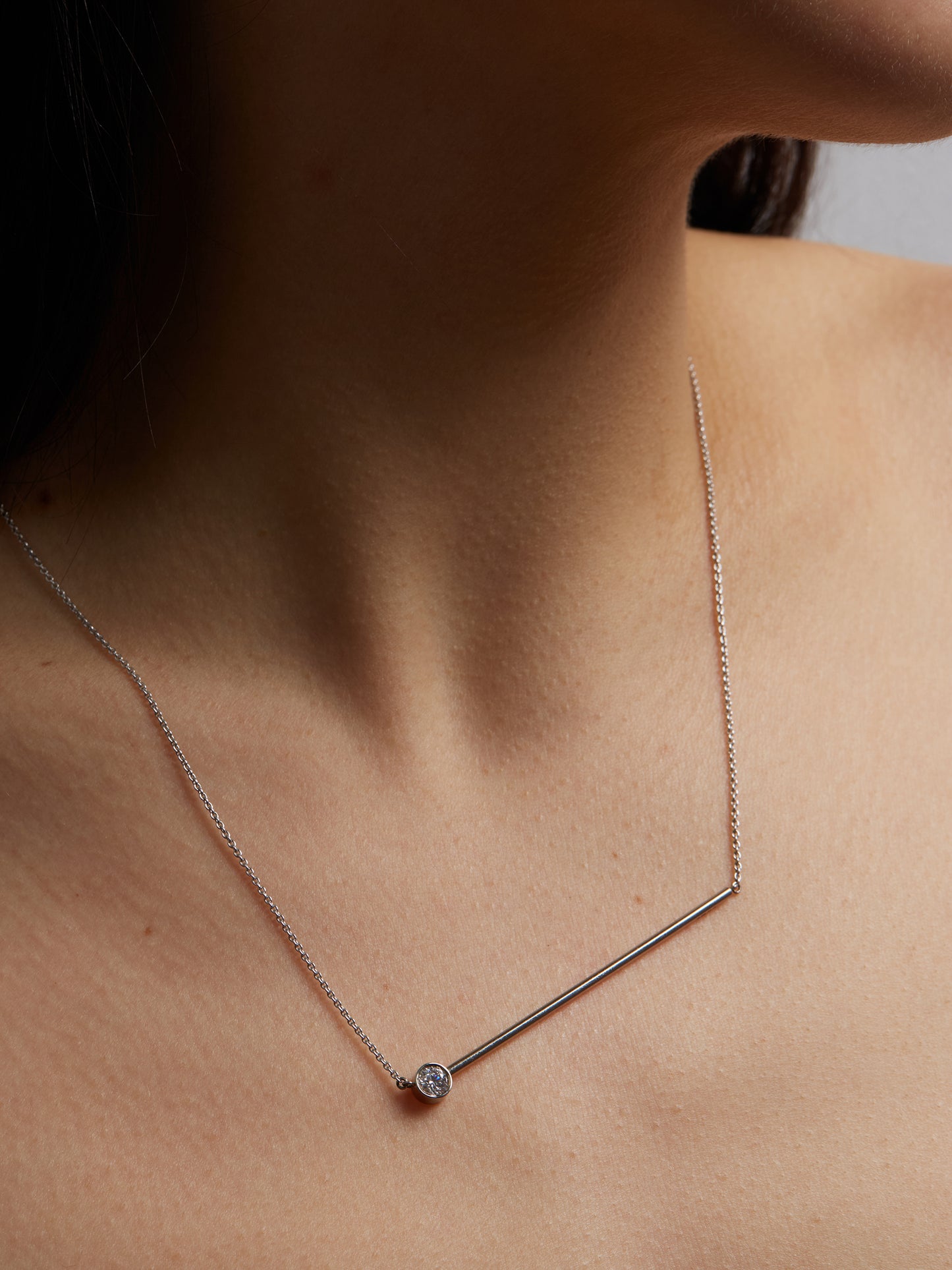 Abacus large brilliant diamond Necklace, White gold