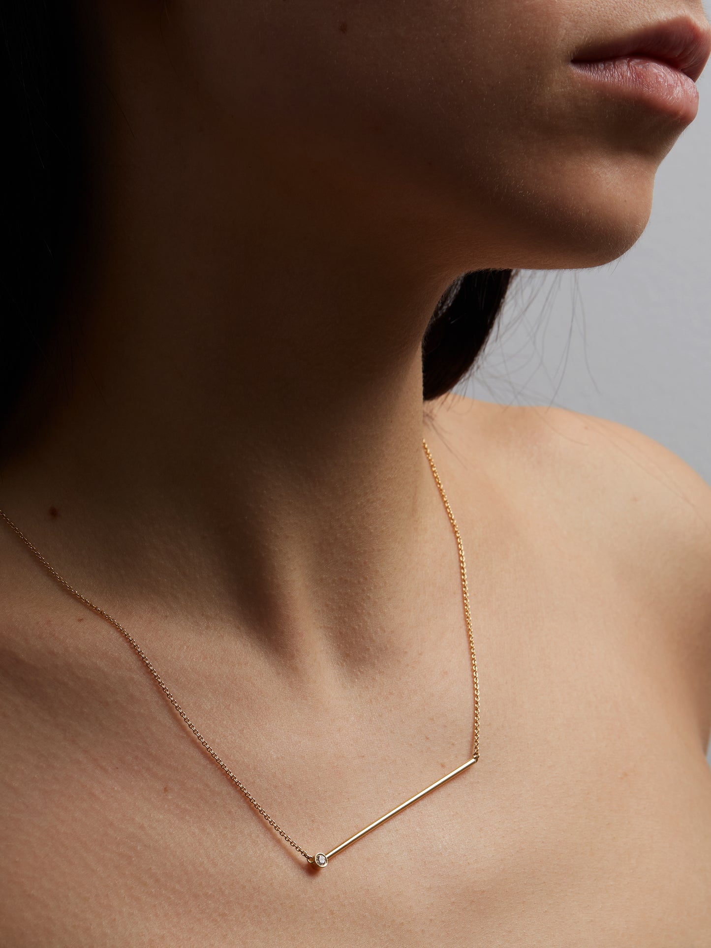 Abacus small brilliant diamond Necklace, Yellow gold