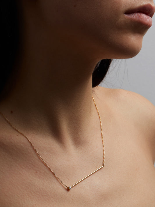 Abacus small brilliant diamond Necklace, Yellow gold