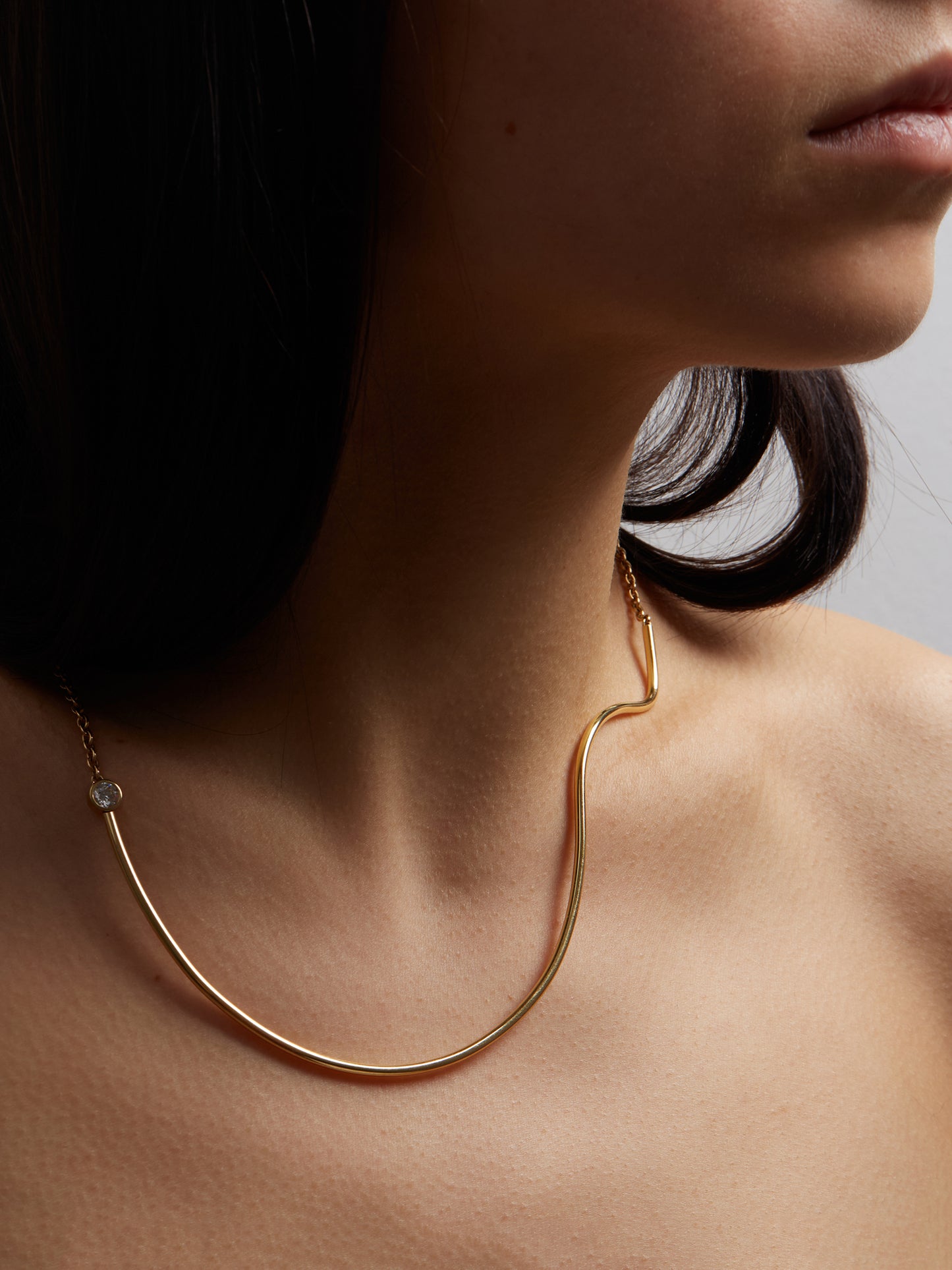 Abacus wave necklace, Brilliant diamond