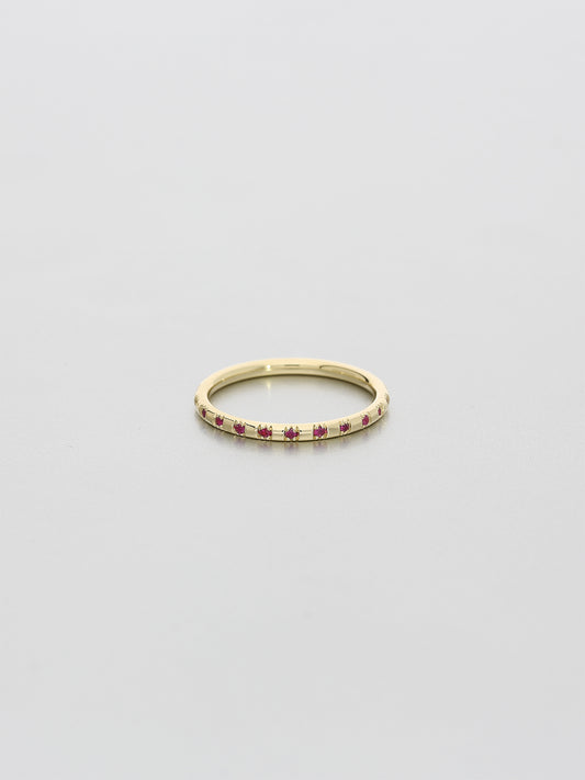 Fine Single Skip, Yellow gold Rubies