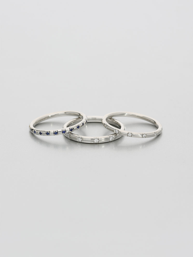 Fine Single Skip, Platinum Sapphires