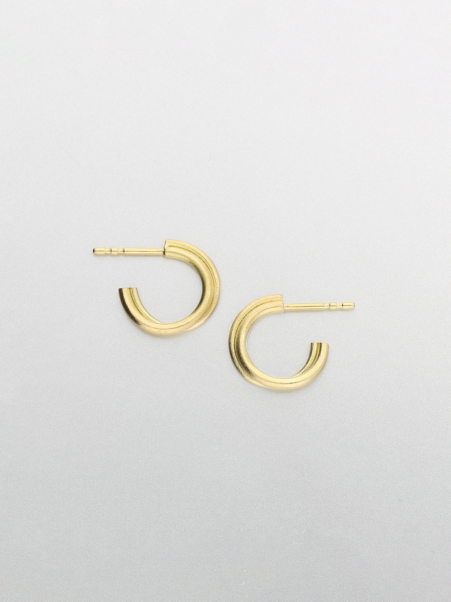 All time 13mm double hoop Earrings, Yellow Gold