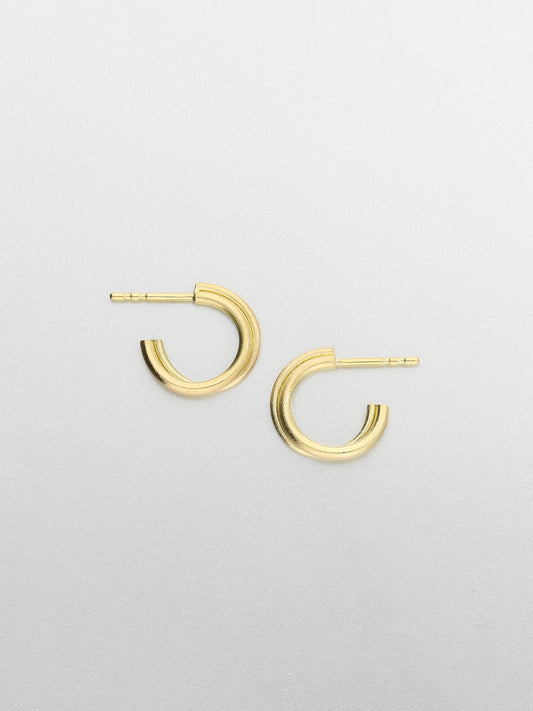 All time 13mm double hoop Earrings, Yellow Gold