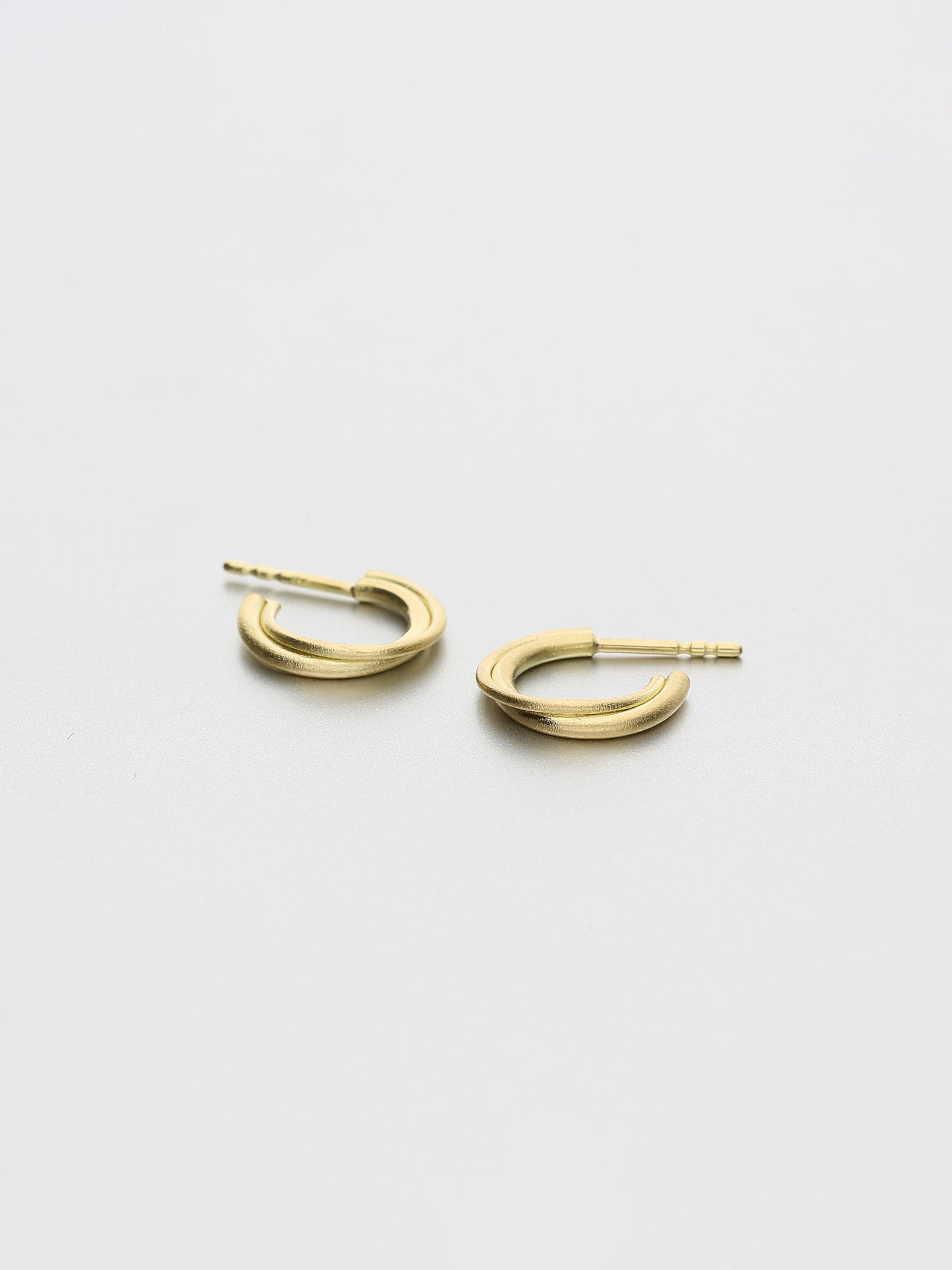 All time 13mm double hoop Earrings, Yellow Gold
