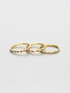 Fine Double Skip, Yellow gold ruby