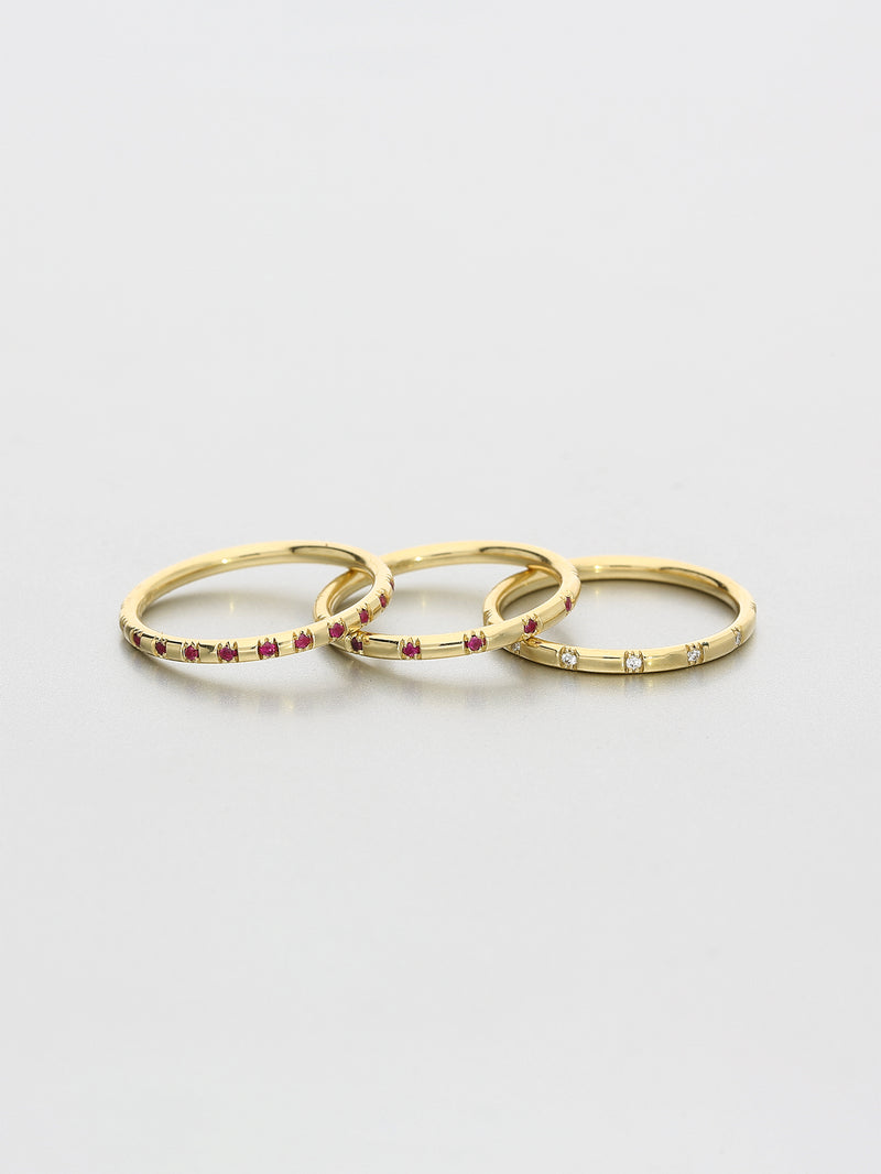 Fine Double Skip, Yellow gold ruby