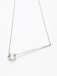 Abacus Pearl Necklace, White gold with white Southsea pearl 11mm