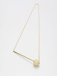 Abacus Moonstone Necklace, Yellow gold Full moon, white moonstone 12 mm