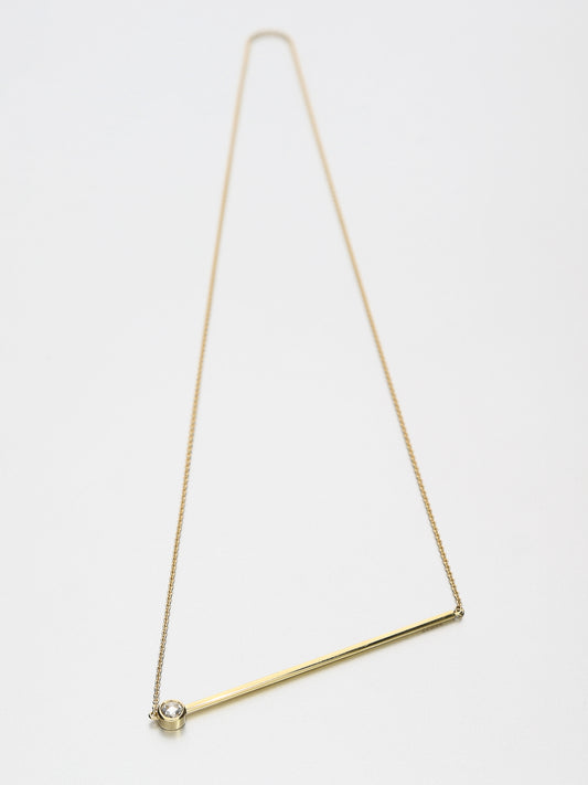 Abacus rose cut Diamond Necklace, Yellow gold with a white rose cut diamond