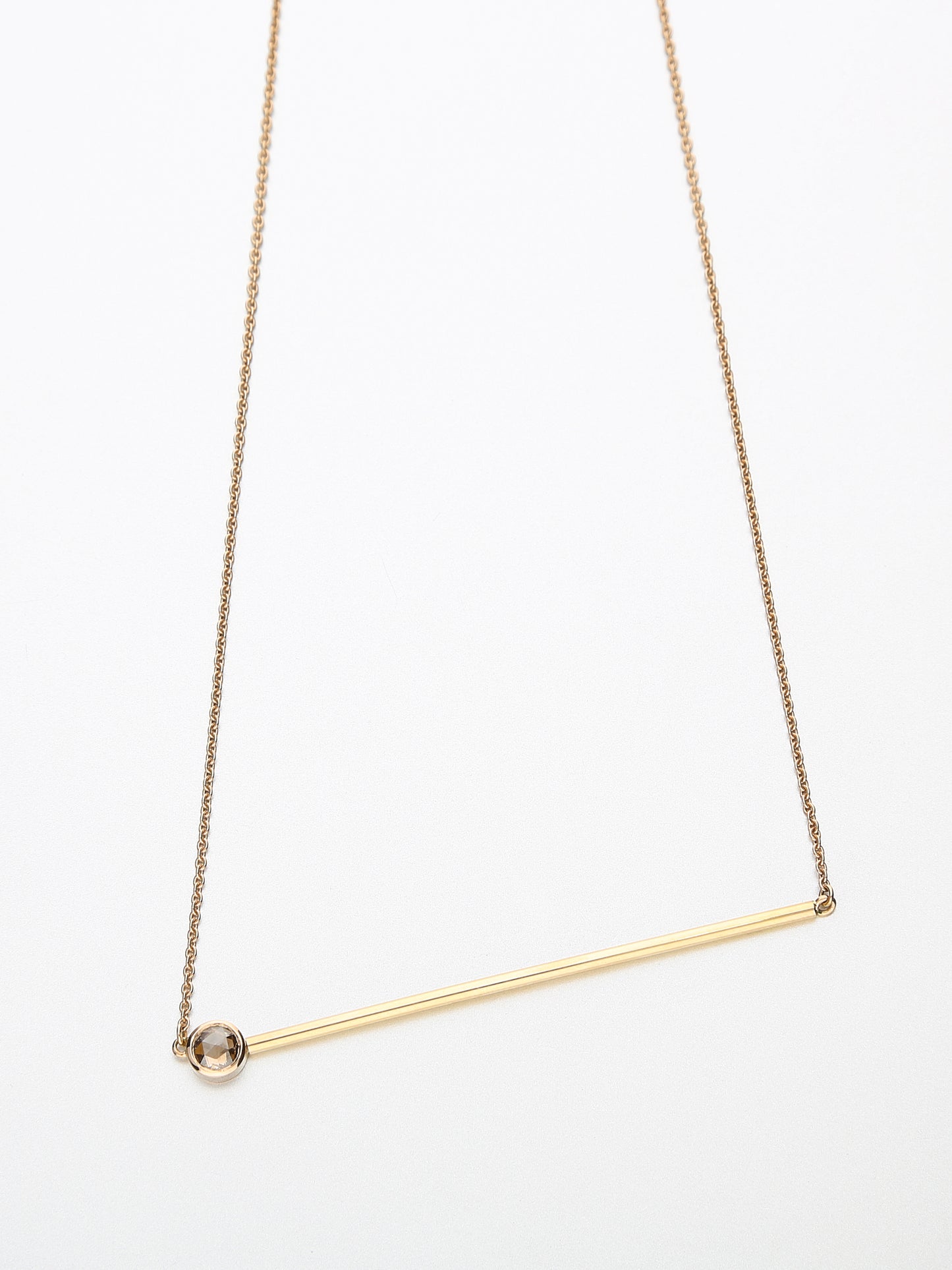 Abacus Cognac diamond Necklace, Rose gold with a Cognac rose cut diamond