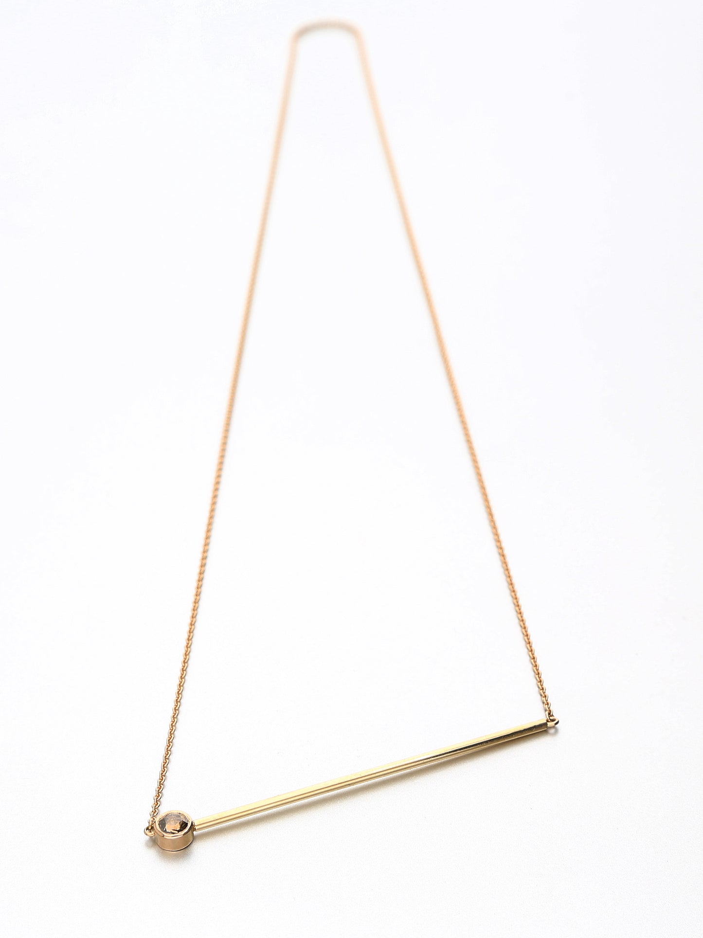 Abacus Cognac diamond Necklace, Rose gold with a Cognac rose cut diamond