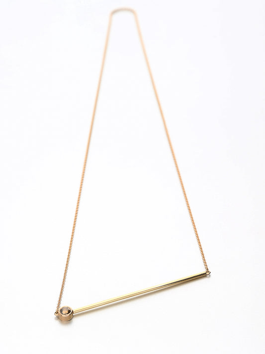 Abacus Cognac diamond Necklace, Rose gold with a Cognac rose cut diamond