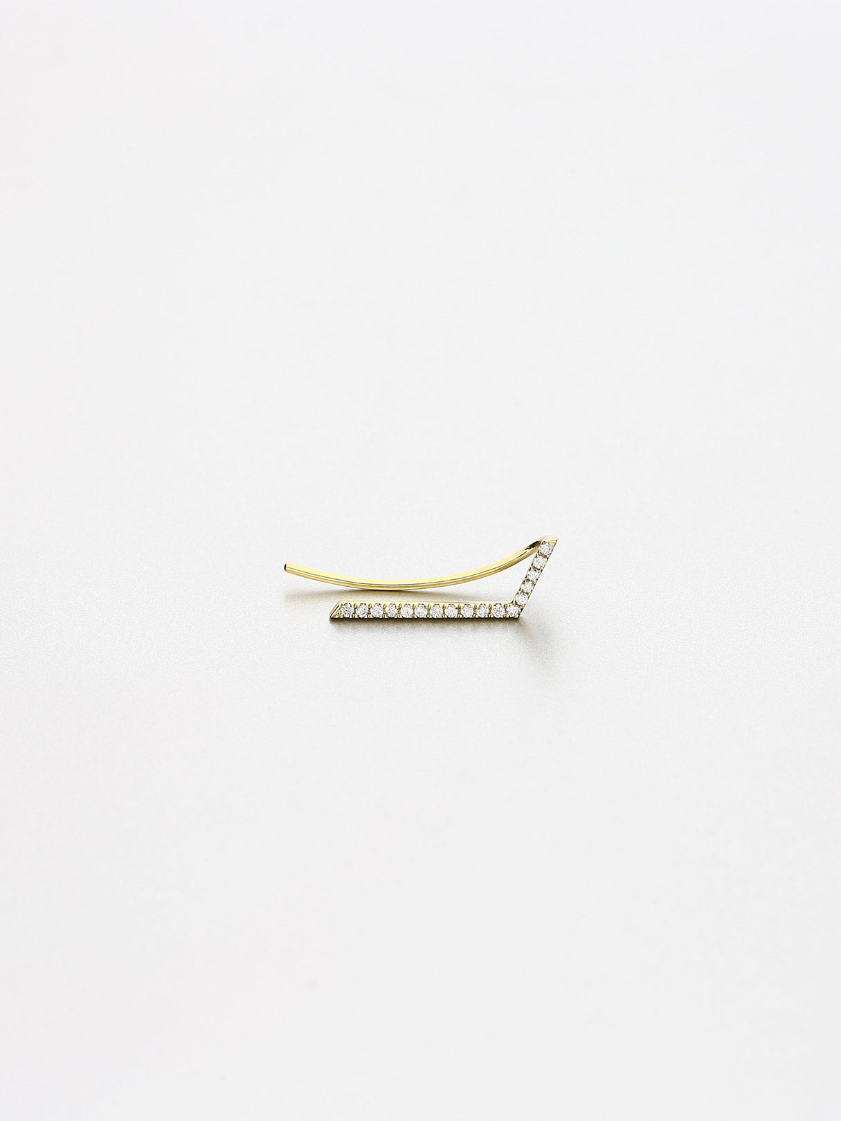 Vertex Ear Climber, Yellow or Rose gold right ear