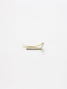 Vertex Ear Climber, Yellow or Rose gold right ear