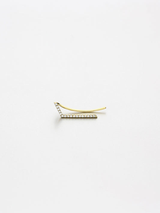 Vertex Ear Climber, Yellow gold left ear