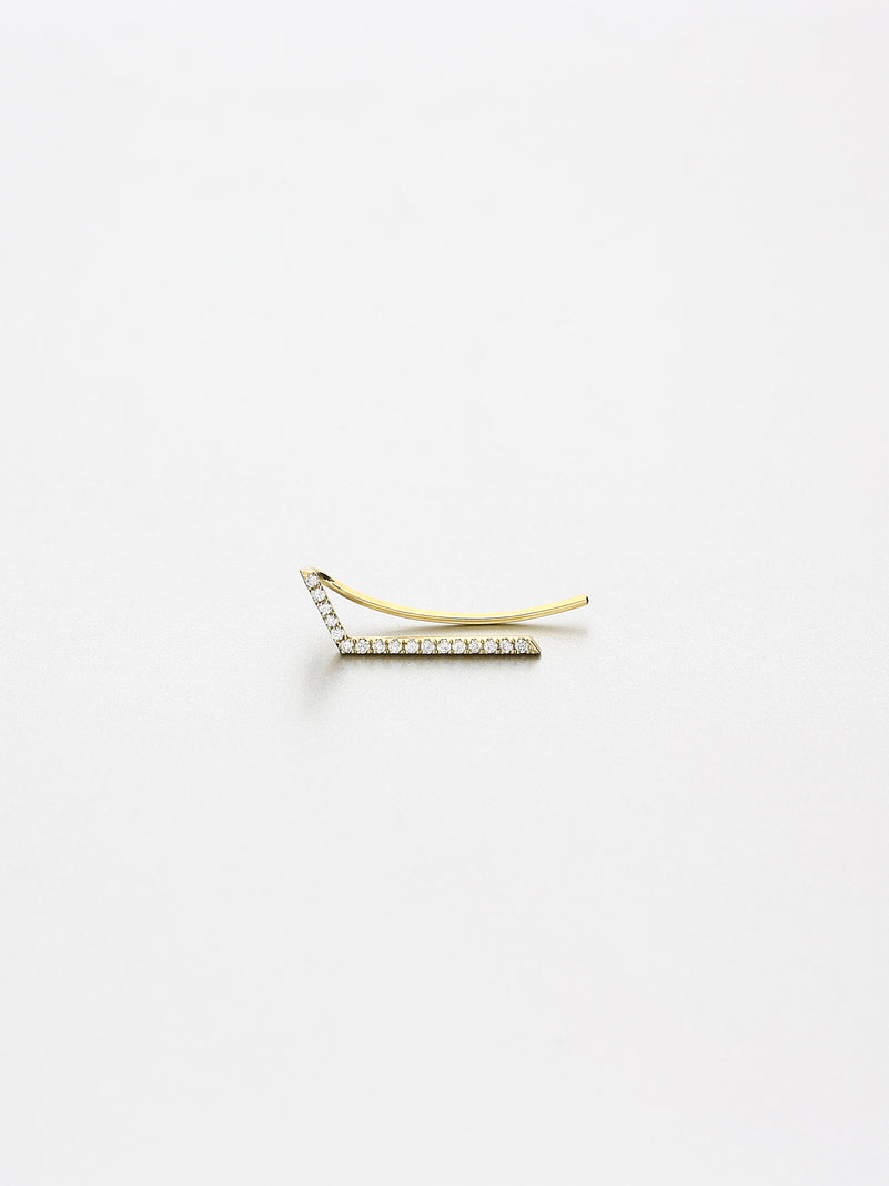 Vertex Ear Climber, Yellow gold left ear