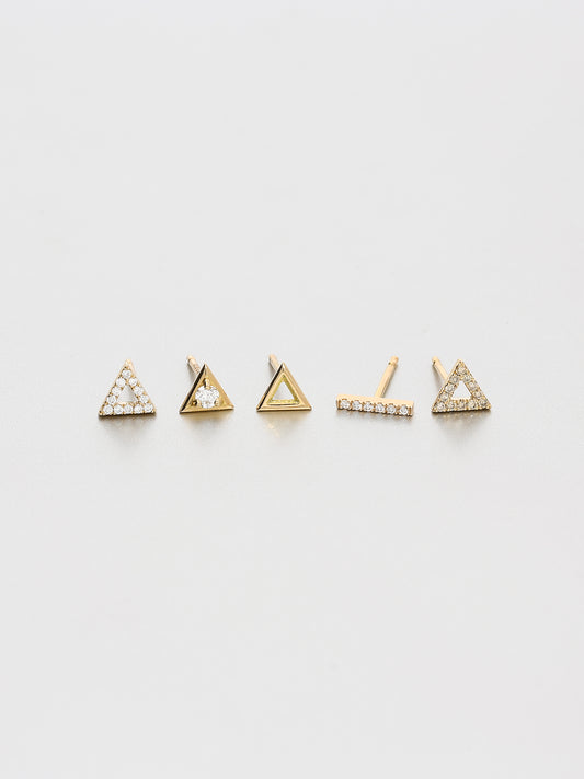 Vertex Stud Earrings, Rose gold 1