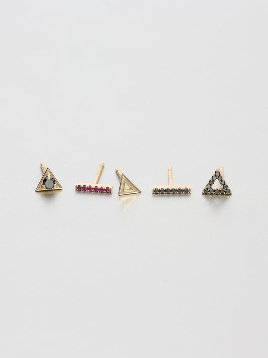 Vertex Stud Earrings, Rose gold 2