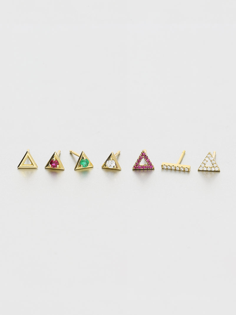 Vertex Stud Earrings, Yellow gold 1