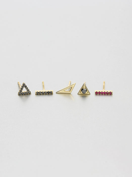 Vertex Stud Earrings, Yellow gold 2