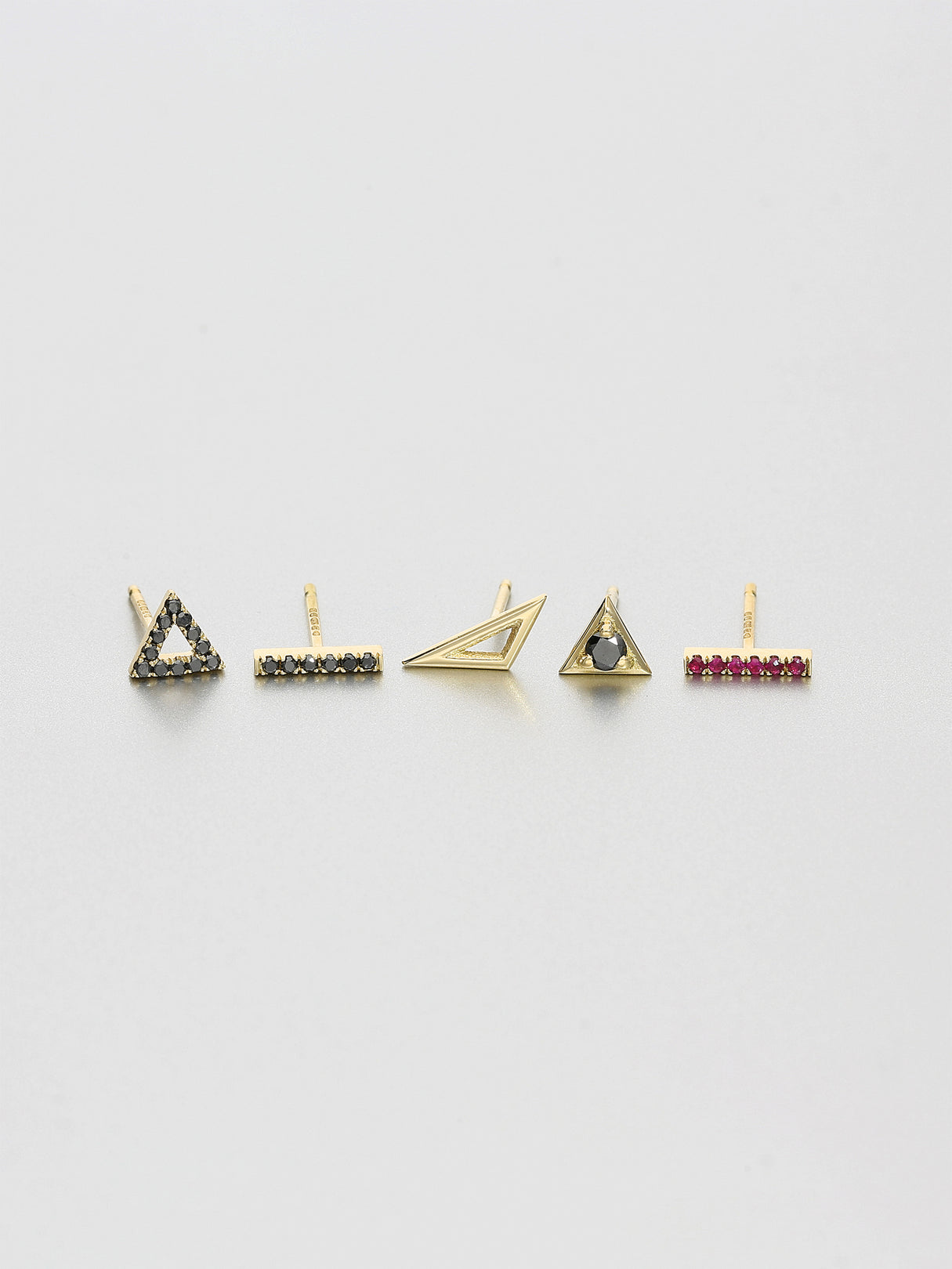 Vertex Stud Earrings, Yellow gold 2
