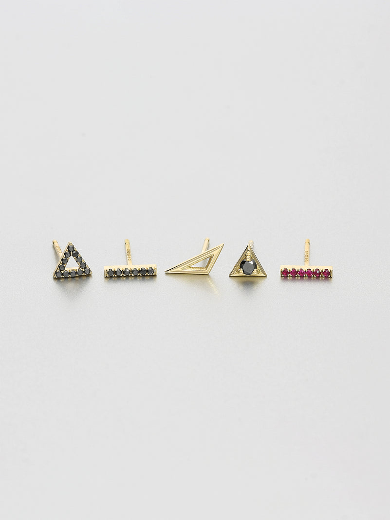 Vertex Stud Earrings, Yellow gold 2