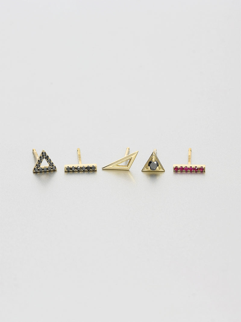 Vertex Stud Earrings, Yellow gold 2