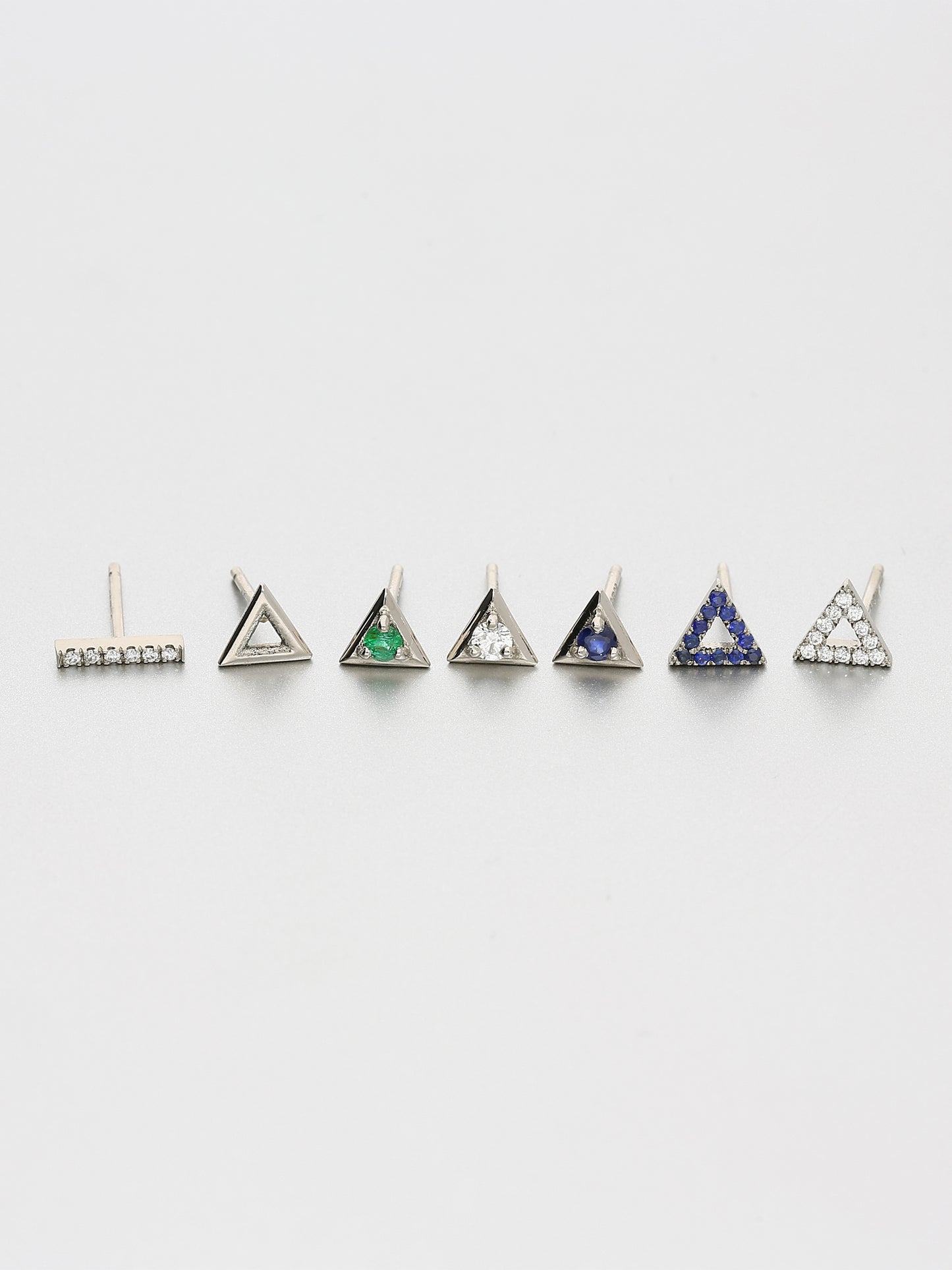 Vertex Stud Earrings, White gold 1