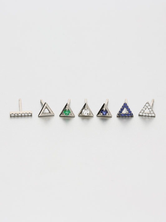 Vertex Stud Earrings, White gold 1