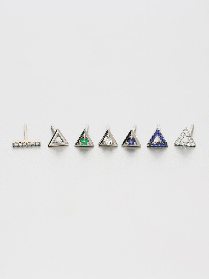 Vertex Stud Earrings, White gold 1