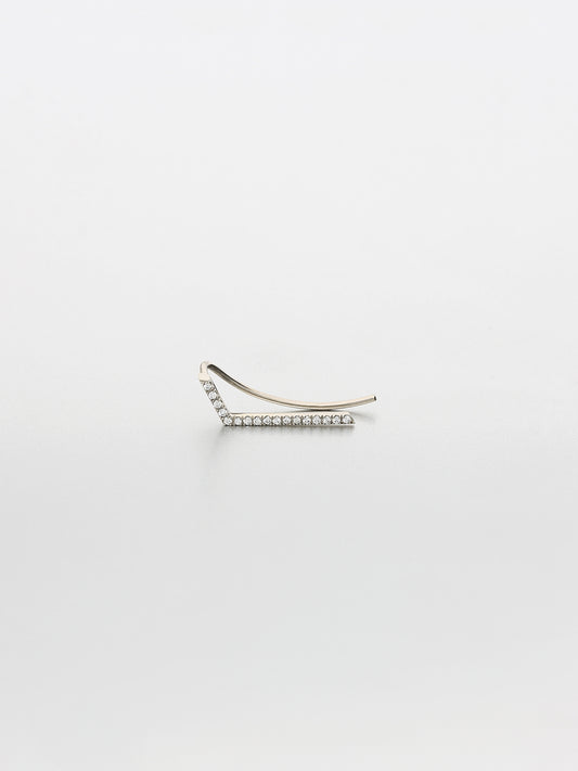 Vertex Ear Climber, White gold left ear